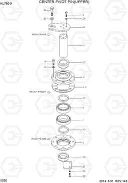 5030 CENTER PIVOT PIN(UPPER) HL760-9, Hyundai