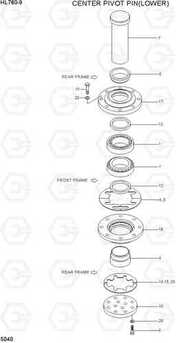 5040 CENTER PIVOT PIN(LOWER) HL760-9, Hyundai