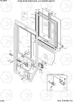 5100 CAB SUB ASSY(3/4, LH DOOR ASSY) HL760-9, Hyundai