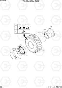 6010 WHEEL RIM & TIRE HL760-9, Hyundai