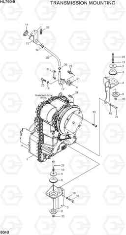 6040 TRANSMISSION MOUNTING HL760-9, Hyundai