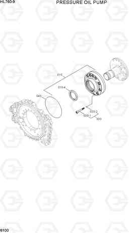 6100 PRESSURE OIL PUMP HL760-9, Hyundai