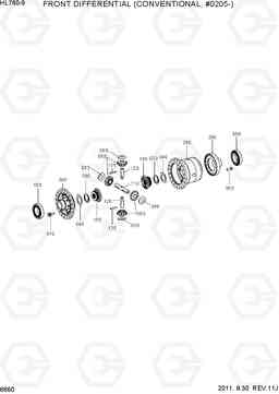 6660 FRONT DIFFERENTIAL(CONVENTIONAL, #0205-) HL760-9, Hyundai