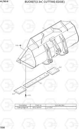 7030 BUCKET(3.3M3, CUTTING EDGE) HL760-9, Hyundai