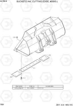 7031 BUCKET(3.4M3, CUTTING EDGE) HL760-9, Hyundai