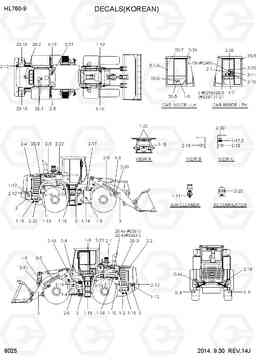 8025 DECALS(KOREAN) HL760-9, Hyundai