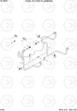 9140 FUEL FILTER PLUMBING HL760-9, Hyundai