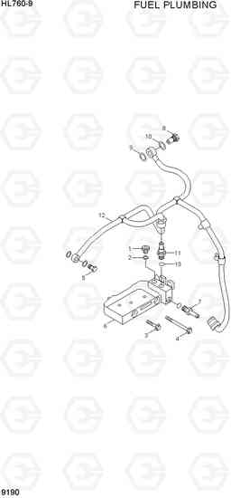 9190 FUEL PLUMBING HL760-9, Hyundai