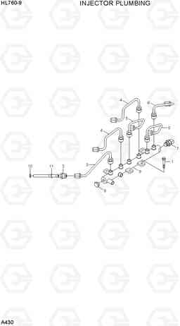 A430 INJECTOR PLUMBING HL760-9, Hyundai