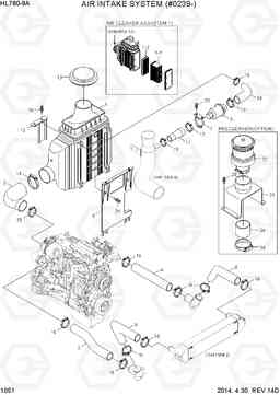 1051 AIR INTAKE SYSTEM(#0239-) HL760-9A, Hyundai