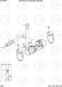 1060 EXHAUST SYSTEM(-#0238) HL760-9A, Hyundai