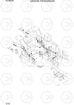 3110 GREASE PIPING(REAR) HL760-9A, Hyundai