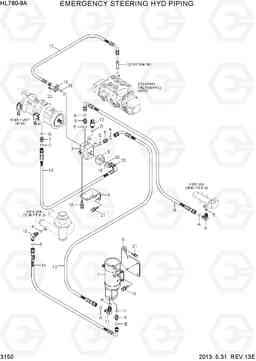 3150 EMERGENCY STEERING HYD PIPING HL760-9A, Hyundai