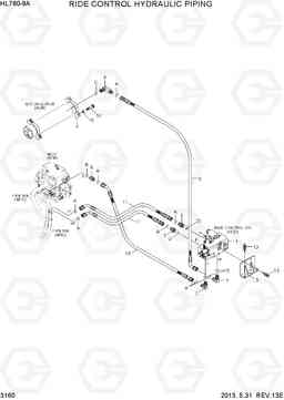 3160 RIDE CONTROL HYDRAULIC PIPING HL760-9A, Hyundai