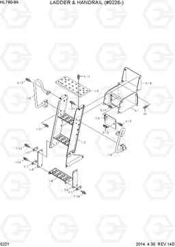 5221 LADDER & HANDRAIL (#0226-) HL760-9A, Hyundai