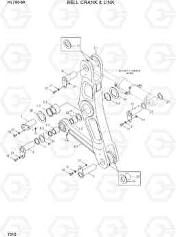 7010 BELL CRANK & LINK HL760-9A, Hyundai