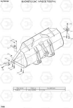 7060 BUCKET(3.2M3, 1-PIECE TOOTH) HL760-9A, Hyundai