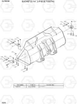 7070 BUCKET(3.1M3, 2-PIECE TOOTH) HL760-9A, Hyundai