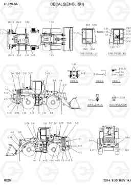 8020 DECALS(ENGLISH) HL760-9A, Hyundai