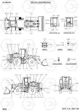 8025 DECALS(KOREAN) HL760-9A, Hyundai