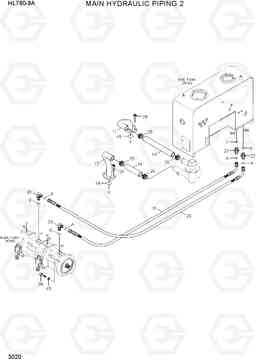 3020 MAIN HYDRAULIC PIPING 2 HL760-9A(W/HANDLER), Hyundai