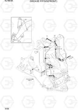 3100 GREASE PIPING (FRONT) HL760-9A(W/HANDLER), Hyundai