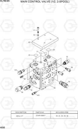 4030 MAIN CONTROL VALVE (1/2, 2-SPOOL) HL760-9A(W/HANDLER), Hyundai