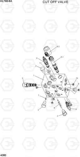 4080 CUT OFF VALVE HL760-9A(W/HANDLER), Hyundai