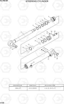 4140 STEERING CYLINDER HL760-9A(W/HANDLER), Hyundai