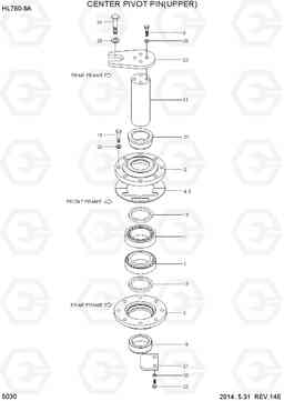 5030 CENTER PIVOT PIN (UPPER) HL760-9A(W/HANDLER), Hyundai