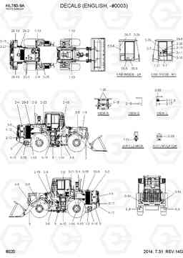 8020 DECALS (ENGLISH, -#0003) HL760-9A(W/HANDLER), Hyundai