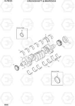 9040 CRANKSHAFT & BEARINGS HL760-9A(W/HANDLER), Hyundai