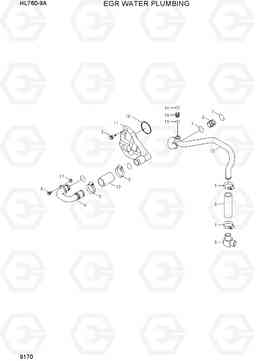 9170 EGR WATER PLUMBING HL760-9A(W/HANDLER), Hyundai