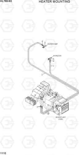 1110 HEATER MOUNTING HL760-9S, Hyundai