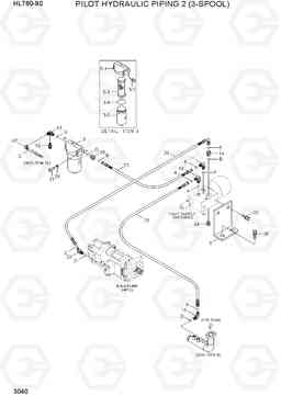 3040 PILOT HYDRAULIC PIPING 2  (2-SPOOL) HL760-9S, Hyundai