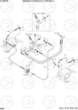 3080 BRAKE HYDRAULIC PIPING 1 HL760-9S, Hyundai