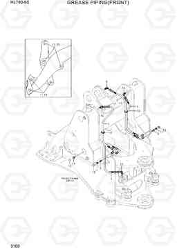 3100 GREASE PIPING(FRONT) HL760-9S, Hyundai