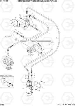 3150 EMERGENCY STEERING HYD PIPING HL760-9S, Hyundai