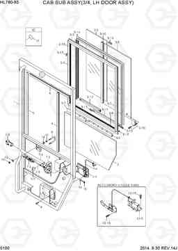 5100 CAB SUB ASSY(3/4, LH DOOR ASSY) HL760-9S, Hyundai