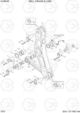 7010 BELL CRANK & LINK HL760-9S, Hyundai