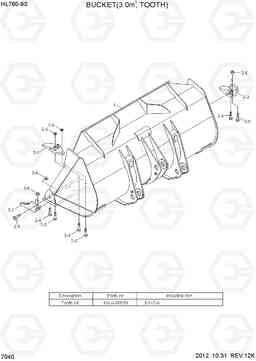 7040 BUCKET(3.0M3, TOOTH) HL760-9S, Hyundai