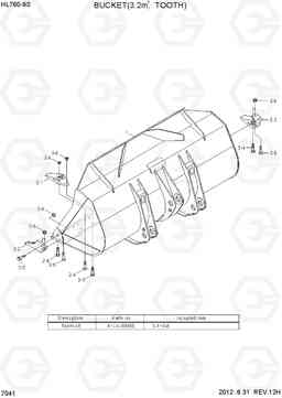 7041 BUCKET(3.2M3, TOOTH) HL760-9S, Hyundai