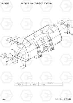 7050 BUCKET(3.0M3, 2-PIECE TOOTH) HL760-9S, Hyundai