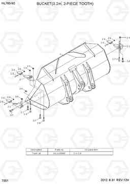 7051 BUCKET(3.2M3, 2-PIECE TOOTH) HL760-9S, Hyundai