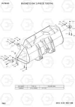 7052 BUCKET(3.5M3, 2-PIECE TOOTH) HL760-9S, Hyundai