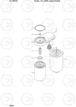 9200 FUEL FILTER LOCATION HL760-9S, Hyundai