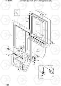 5100 CAB SUB ASSY (3/4, LH DOOR ASSY) HL760-9S(BRAZIL), Hyundai