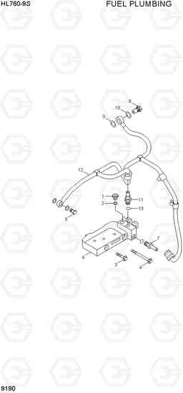 9190 FUEL PLUMBING HL760-9S(BRAZIL), Hyundai