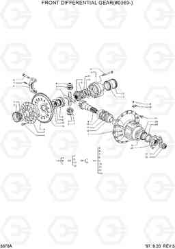 3070A FRONT DIFFERENTIAL GEAR(#0369-) HL770(-#1000), Hyundai