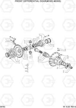 3070C FRONT DIFFERENTIAL GEAR(#0362-#0368) HL770(-#1000), Hyundai